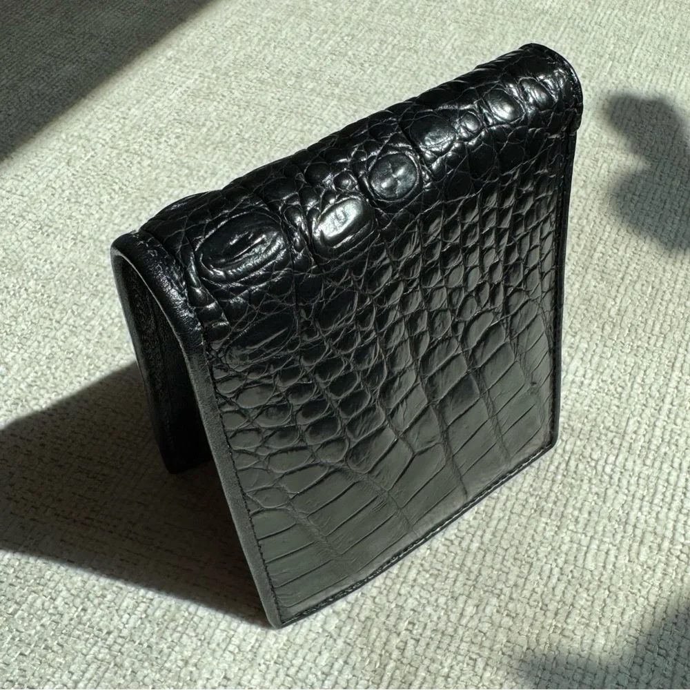 Bi-Fold Authentic Crocodile Leather Wallet 1D